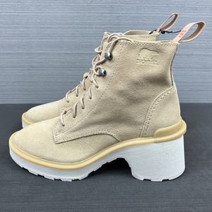 Sorel Hi-Line Heel Lace Ceramic Chalk Womens Boot Size 7